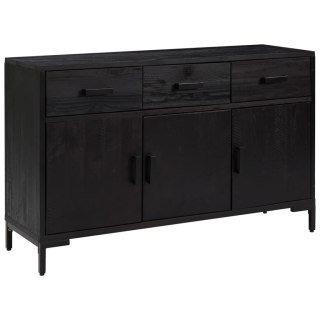 VidaXL Szafka, czarna, 110x35x70 cm, lite drewno sosnowe