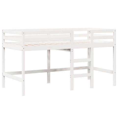 Wysokie łóżko z dachem, białe, 80x200 cm, lite drewno sosnowe