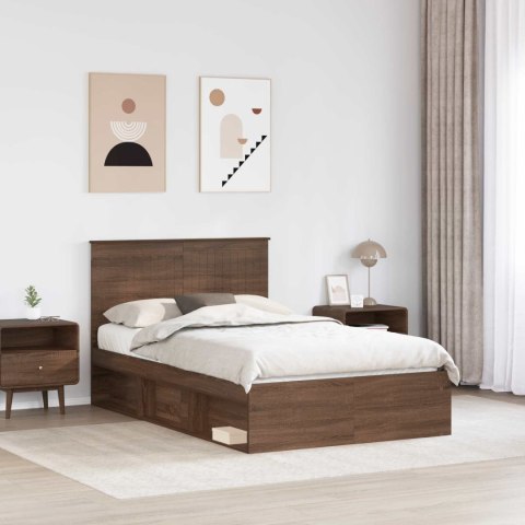 Ramka łóżka Brązowy dąb 120 x 200 cm Lite drewno sosnowe