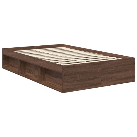 Ramka łóżka Brązowy dąb 120 x 200 cm Lite drewno sosnowe