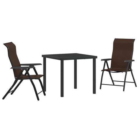 Zestaw do jadalni w ogrodzie 3 pcs Brązowy