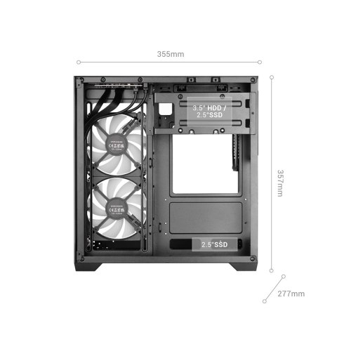 TACENS MARS MC-VIEW3 3xARGB USB-C mATX- obudowa/cases