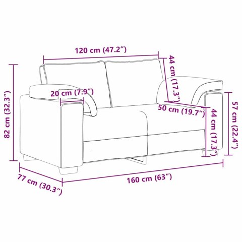 Sofa dwuosobowa Brązowy 160 cm tkanina