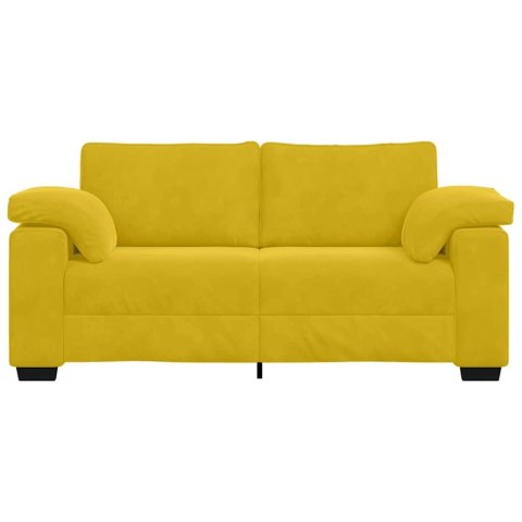 Sofa dwuosobowa, żółta, 180x77x82 cm, aksamit