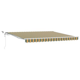 VidaXL Markiza wysuwana Zielony i Żółty 400 × 350 cm Poliester