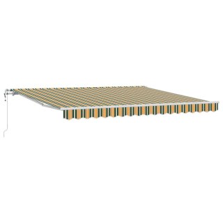 VidaXL Markiza wysuwana Zielony i żółty 400 × 350 cm