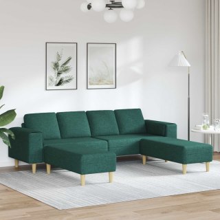 VidaXL Sofa do salonu 3 pcs Ciemna zieleń Poliester