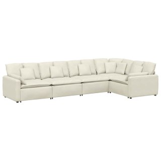 VidaXL Sofa modułowa z poduszkami aksamitna kremowa
