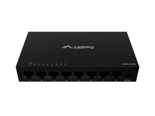 LANBERG SWITCH DSM1-1008 8X1GB/S NIEZARZĄDZALNY GIGABIT ETHERNET 12V (OBUDOWA METALOWA)