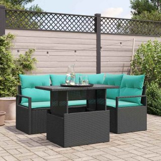 Zestaw Sof na Ogród 5 pcs czanro-niebieski polirattan