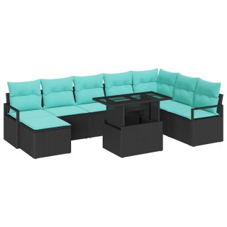 Zestaw Sof na Ogród z poduszką 9 pcs czanro-niebieski