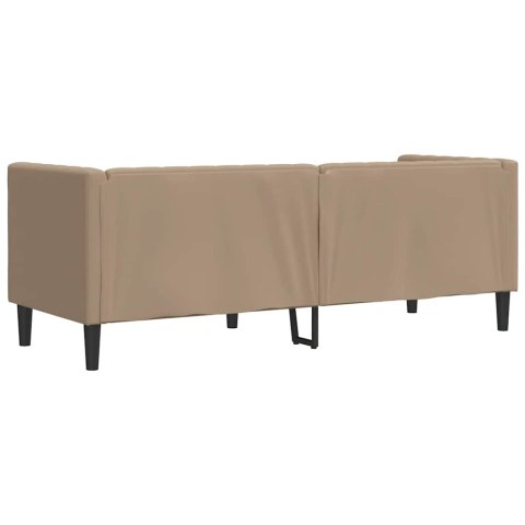 Sofa Chesterfield, 3-os., cappuccino, sztuczna skóra