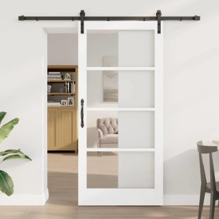 VidaXL Drzwi przesuwne ORKDAL Biały i czarny 93 x 202 cm