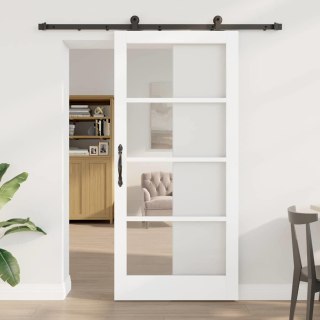 VidaXL Drzwi przesuwne ORKDAL Biały i czarny 93 x 202 cm