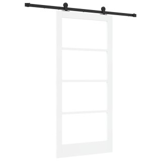 VidaXL Drzwi przesuwne ORKDAL Biały i czarny 93 x 202 cm