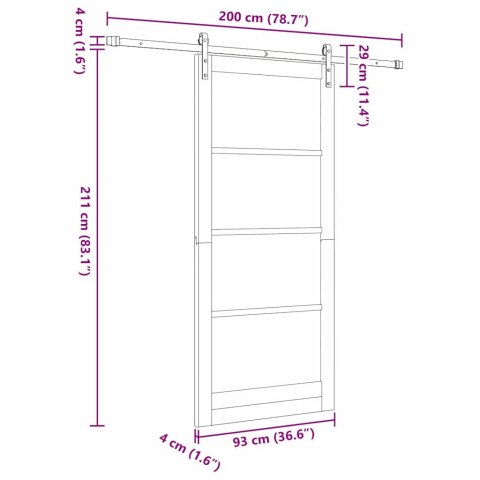 Drzwi przesuwne ORKDAL Naturalny 93 x 211 cm