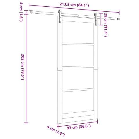 Drzwi przesuwne ORKDAL Naturalny 93 x 211 cm