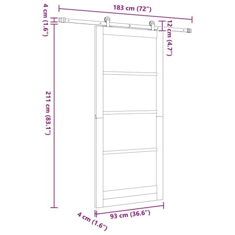Drzwi przesuwne ORKDAL Naturalny 93 x 211 cm