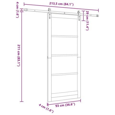 Drzwi przesuwne ORKDAL Naturalny 93 x 211 cm