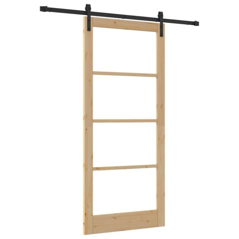Drzwi przesuwne ORKDAL Naturalny i czarny 93 x 211 cm
