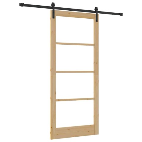 Drzwi przesuwne ORKDAL Naturalny i czarny 93 x 211 cm