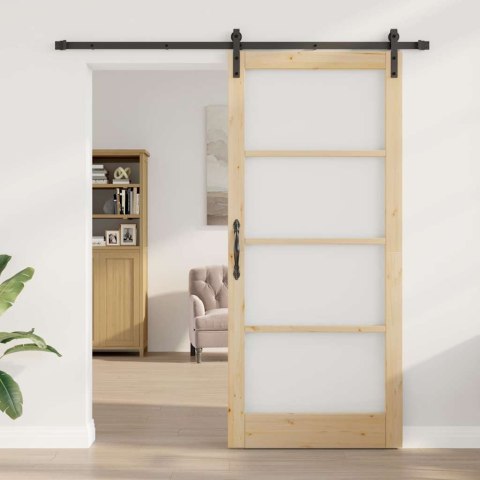 Drzwi przesuwne ORKDAL Naturalny i czarny 93 x 211 cm