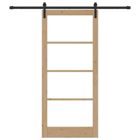 Drzwi przesuwne ORKDAL Naturalny i czarny 93 x 211 cm
