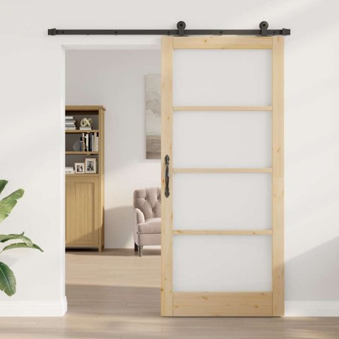 Drzwi przesuwne ORKDAL Naturalny i czarny 93 x 211 cm