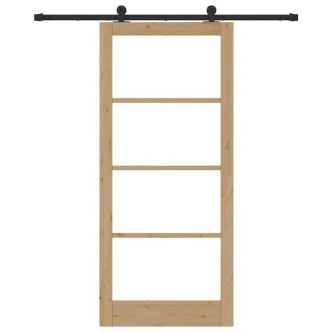 Drzwi przesuwne ORKDAL Naturalny i czarny 93 x 211 cm