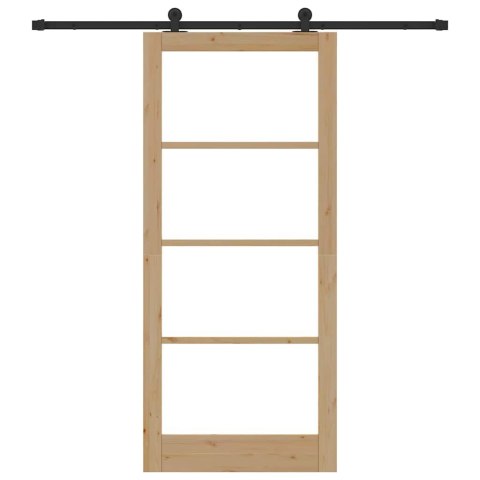 Drzwi przesuwne ORKDAL Naturalny i czarny 93 x 211 cm