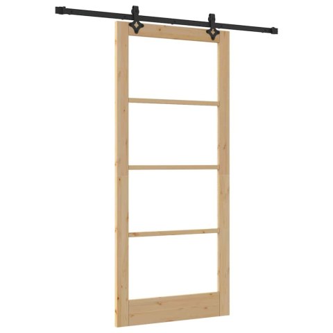 Drzwi przesuwne ORKDAL Naturalny i czarny 93 x 211 cm