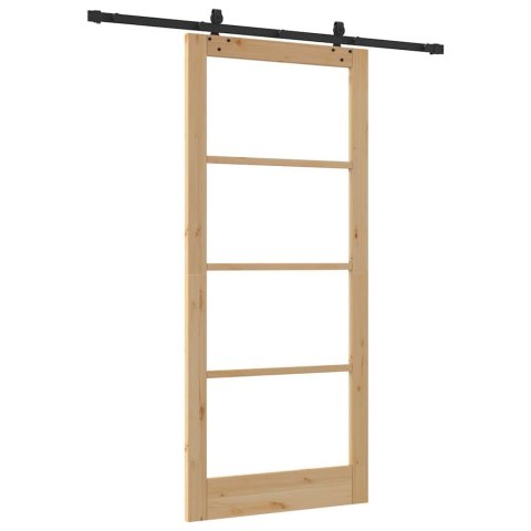 Drzwi przesuwne ORKDAL Naturalny i czarny 93 x 211 cm