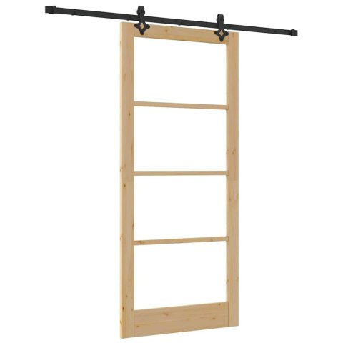Drzwi przesuwne ORKDAL Naturalny i czarny 93 x 211 cm