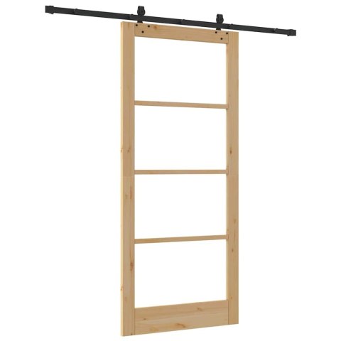 Drzwi przesuwne ORKDAL Naturalny i czarny 93 x 211 cm