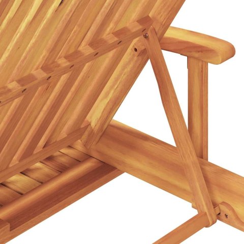 Leżak 2 pcs Czerwony Lite Drewno Akacji