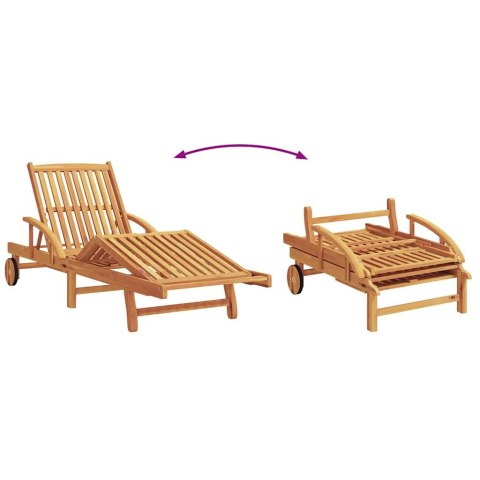 Leżak 2 pcs Czerwony Lite Drewno Akacji