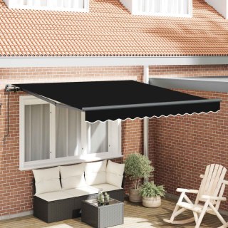 Markiza wysuwana Czarny 350 x 250 cm Poliester i aluminium