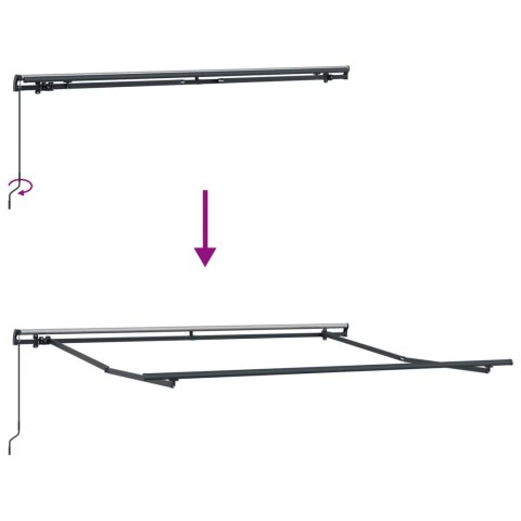 Markiza wysuwana Czarny 350 x 250 cm Poliester i aluminium