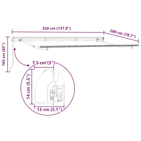 Markiza zwijana Niebieski 350 x 200 cm tkanina