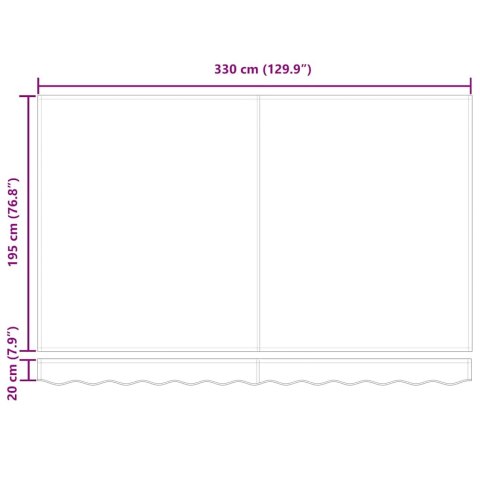 Rama markizy Antracytowy i biały 350 x 200 cm