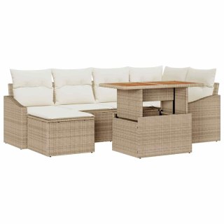 VidaXL Zestaw Sof na Ogród 7 pcs Beżowy i kremowy