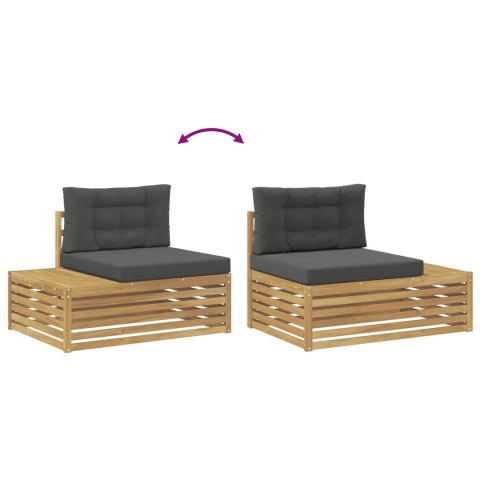 2 pcs Zestaw sof na zewnątrz Poliester Biały