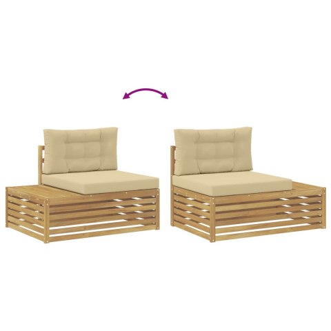 2 pcs Zestaw sof na zewnątrz Poliester Biały