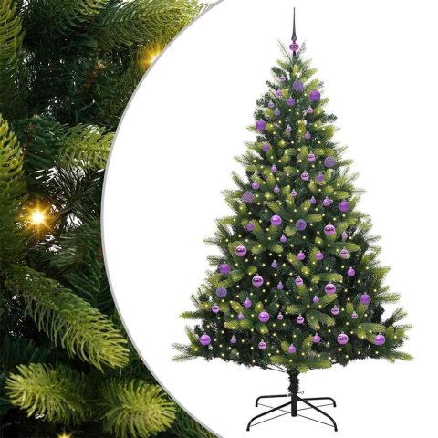 Sztuczna Choinka Składana na Święta 300 LED Zielony 240 cm