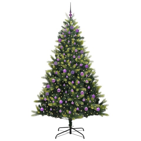 Sztuczna Choinka Składana na Święta 300 LED Zielony 240 cm