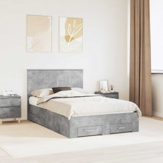 VidaXL Ramka łóżka Betonowy szary 120 x 200 cm Materiał drewnopochodny