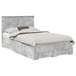 VidaXL Ramka łóżka Betonowy szary 120 x 200 cm Materiał drewnopochodny
