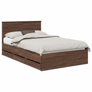 VidaXL Ramka łóżka Brązowy dąb 120 x 190 cm Drewno inżynieryjne