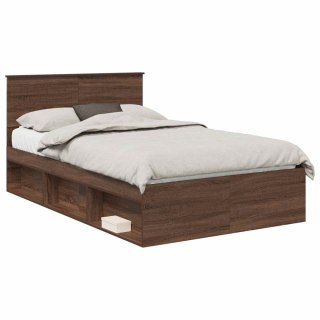 VidaXL Ramka łóżka Brązowy dąb 120 x 200 cm Lite drewno sosnowe