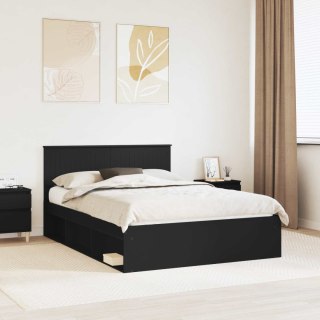 VidaXL Ramka łóżka Czarny 135 x 190 cm Lite drewno sosnowe